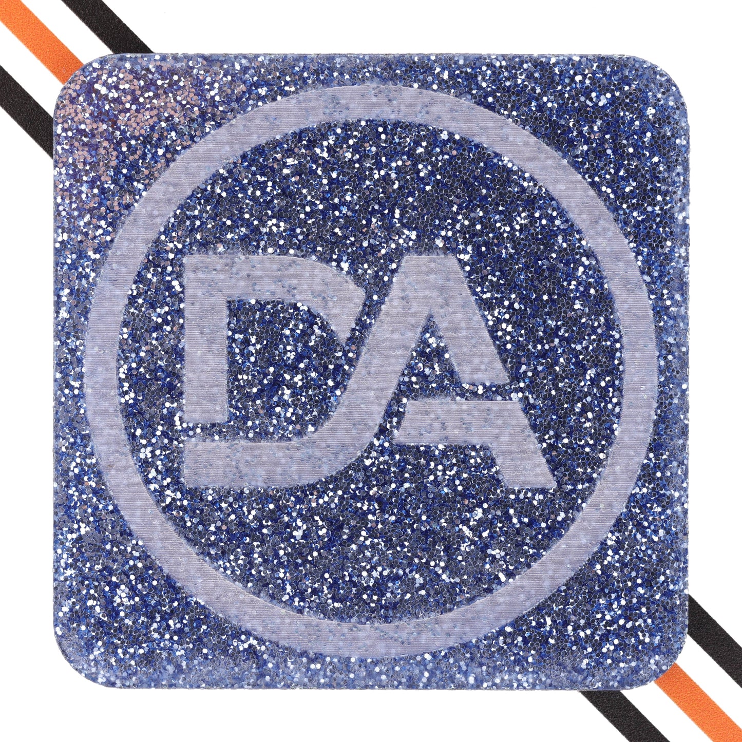Blue acrylic sheet infused with reflective glitter flakes