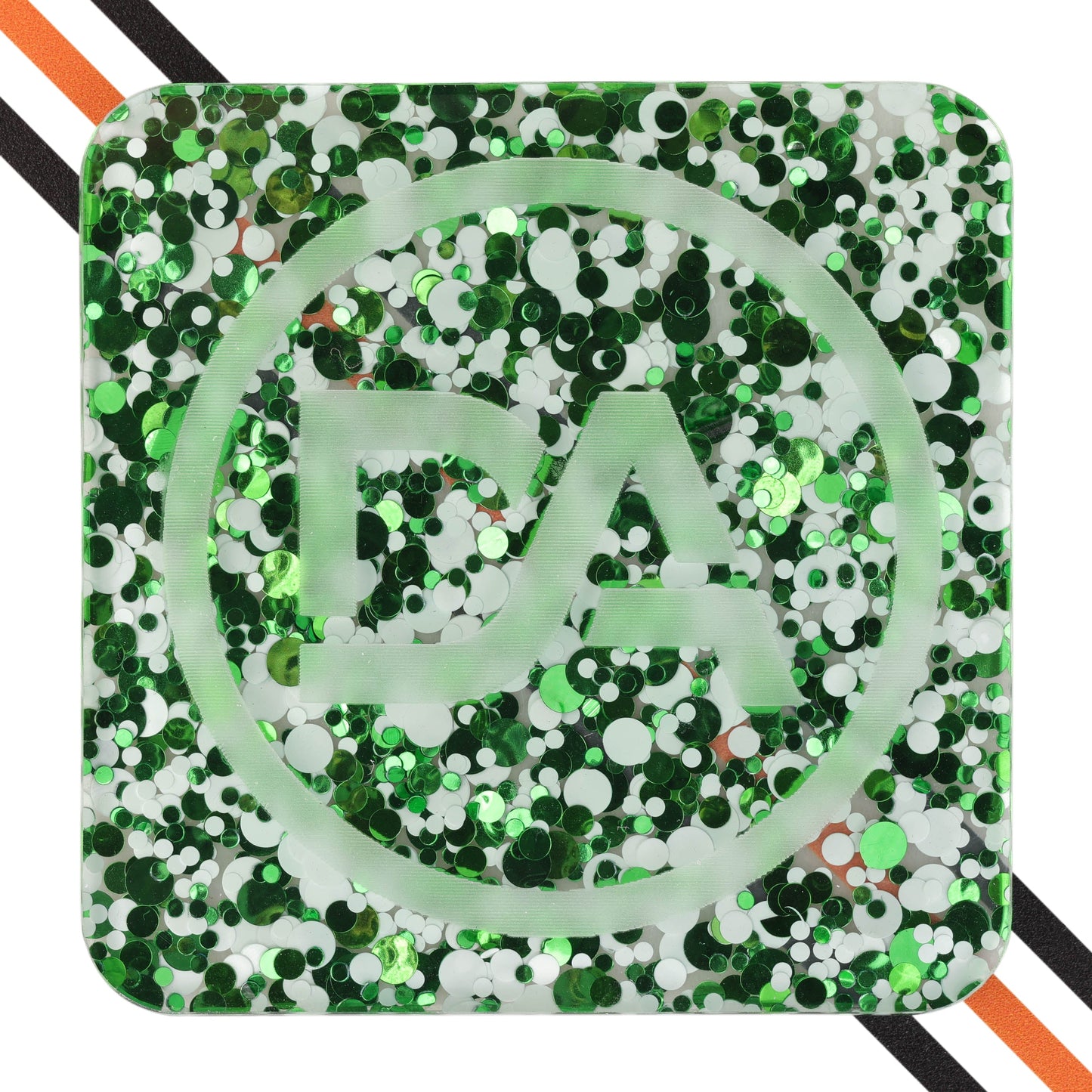 Clear acrylic sheet with bright green dots for lucky clover theme