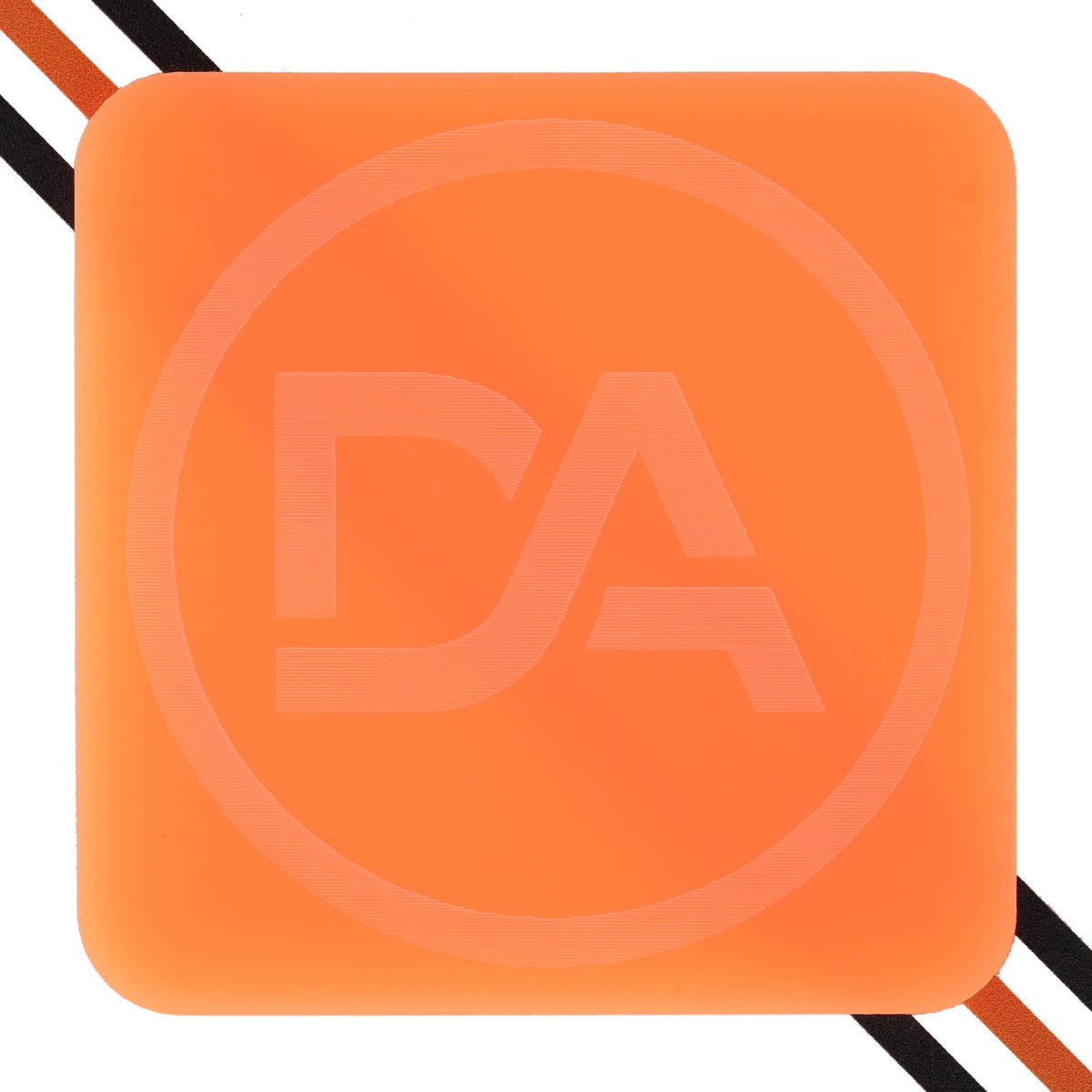 Orange neon acrylic sheet with cast glossy glow