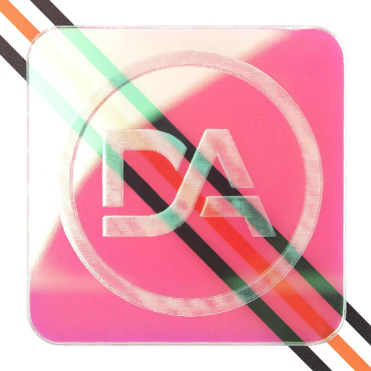 Shimmery pink iridescent acrylic sheet with rainbow finish and smooth cast surface