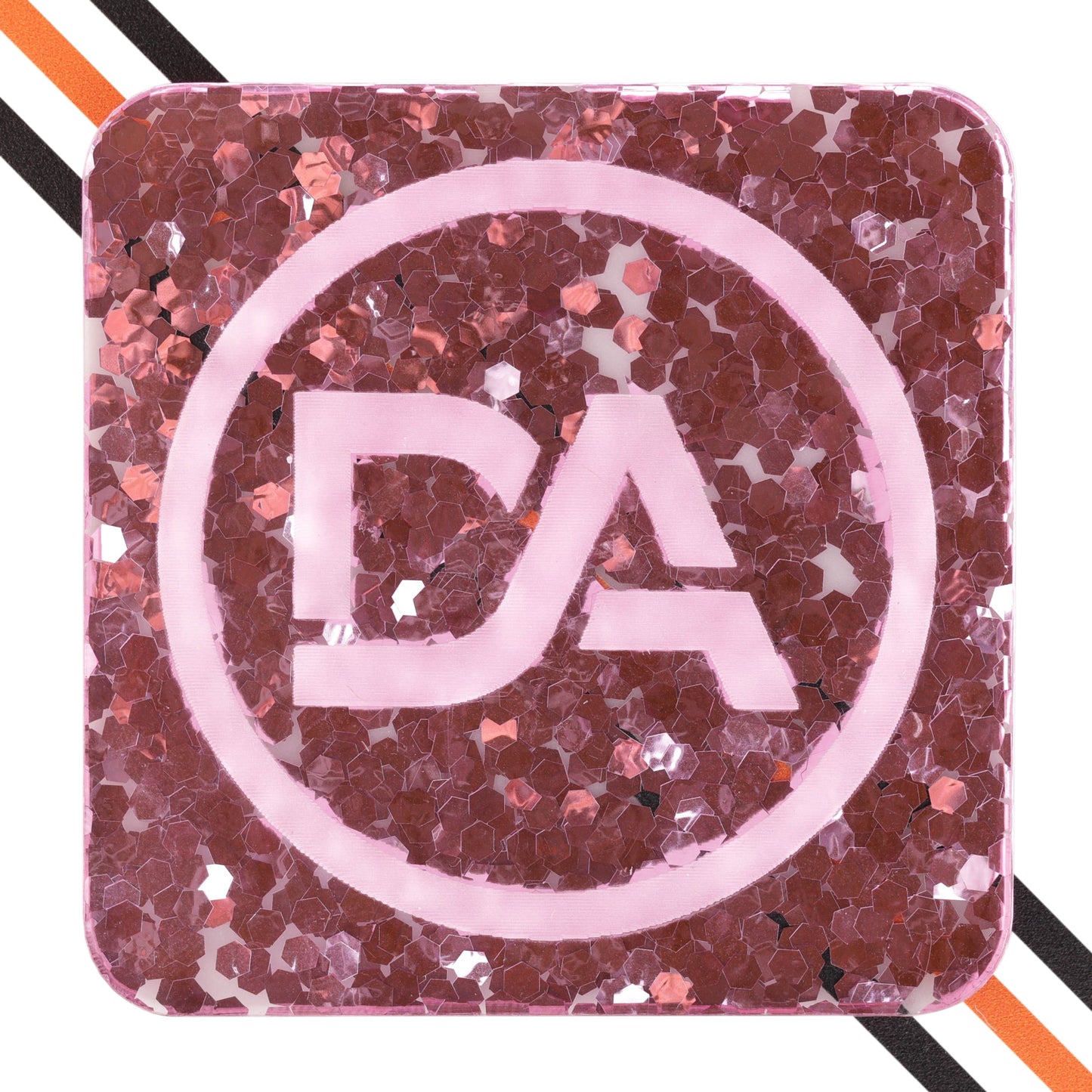 Clear acrylic with bold pink jumbo dots in playful pattern