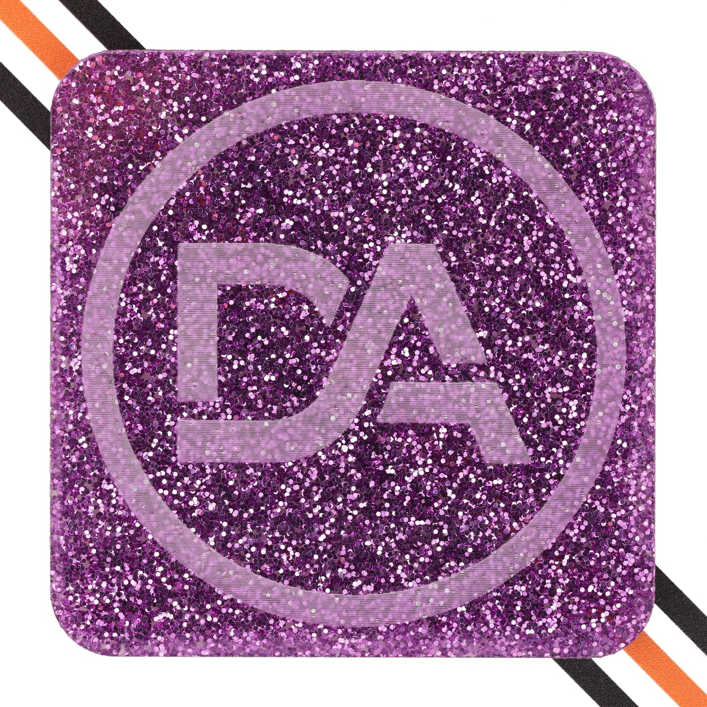 Purple acrylic sheet filled with glittery shimmer
