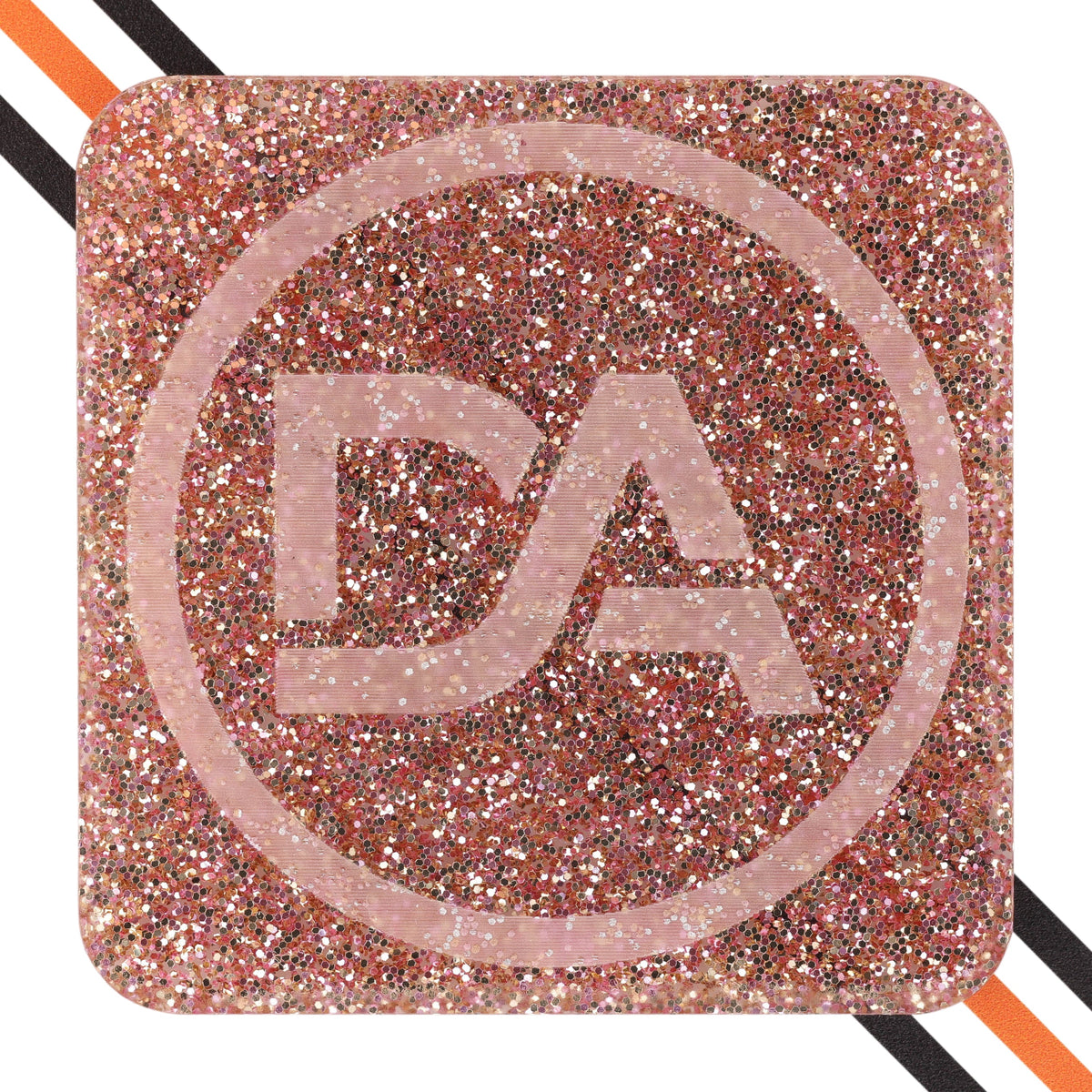 Rose gold glitter acrylic sheet with elegant sparkle and glossy finish