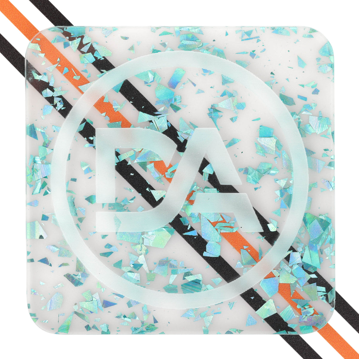 Clear acrylic with oceanic aqua foil flakes for sparkling finish