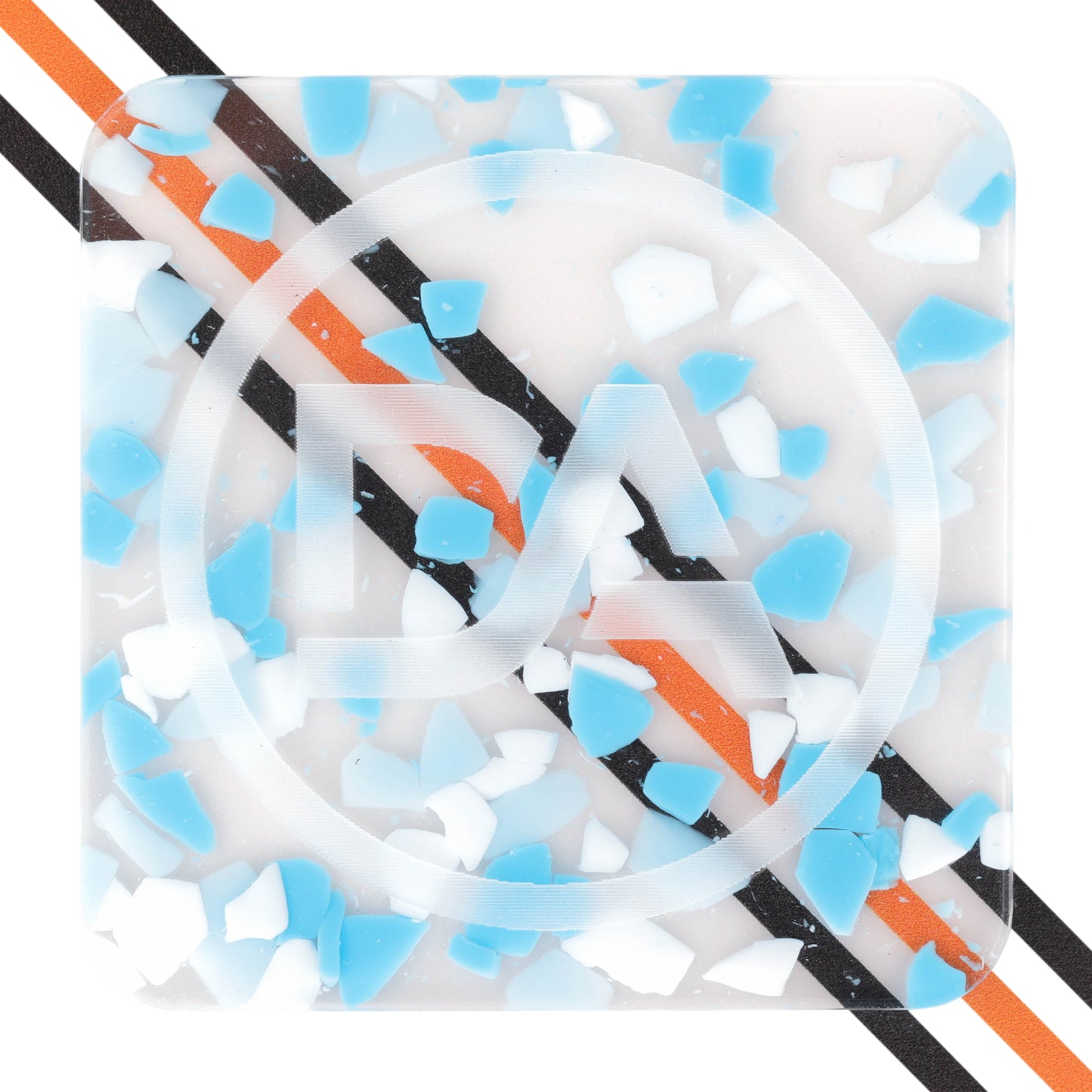 Icy blue acrylic sheet with shard pattern and cool tones