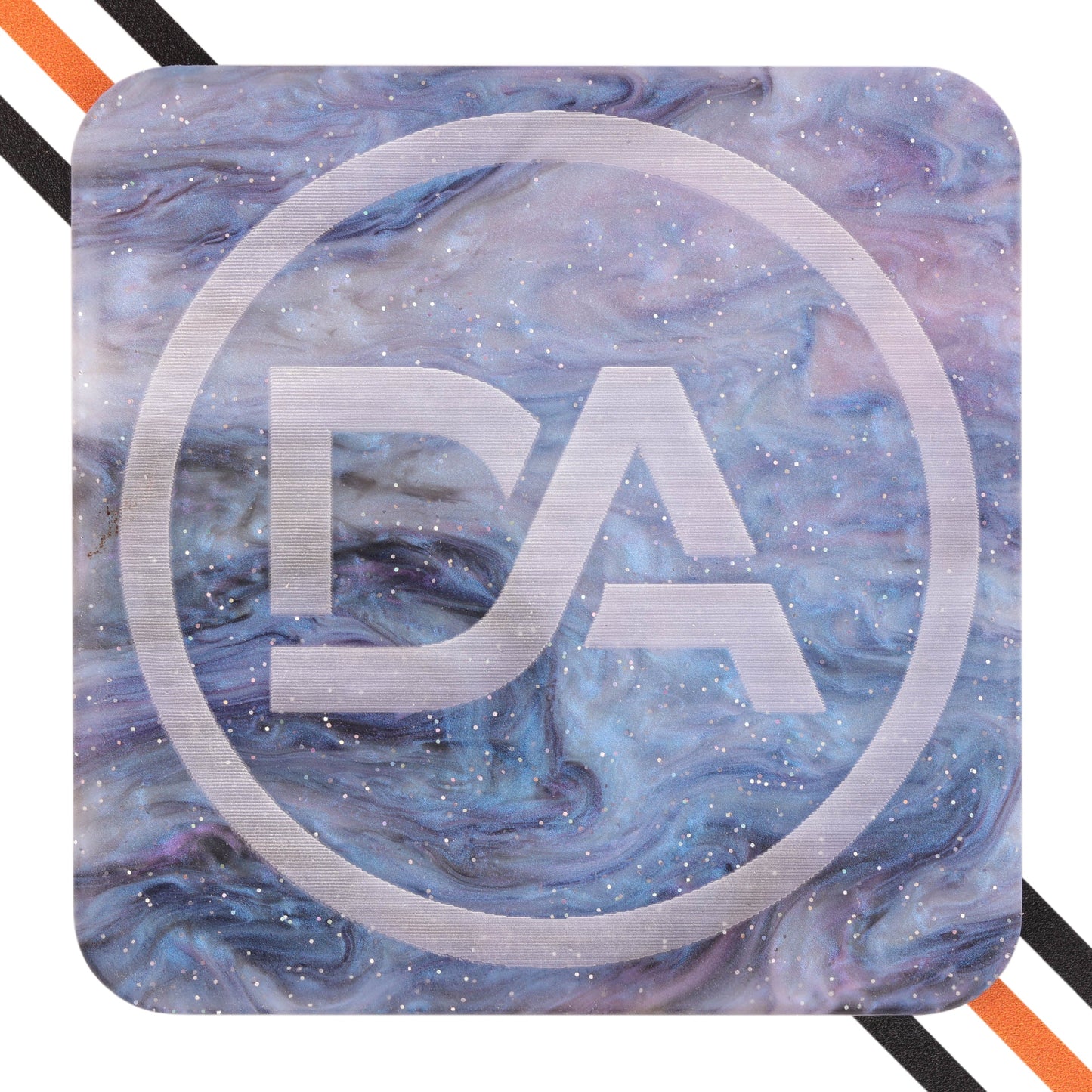 Sapphire blue galaxy acrylic sheet with swirling celestial pattern
