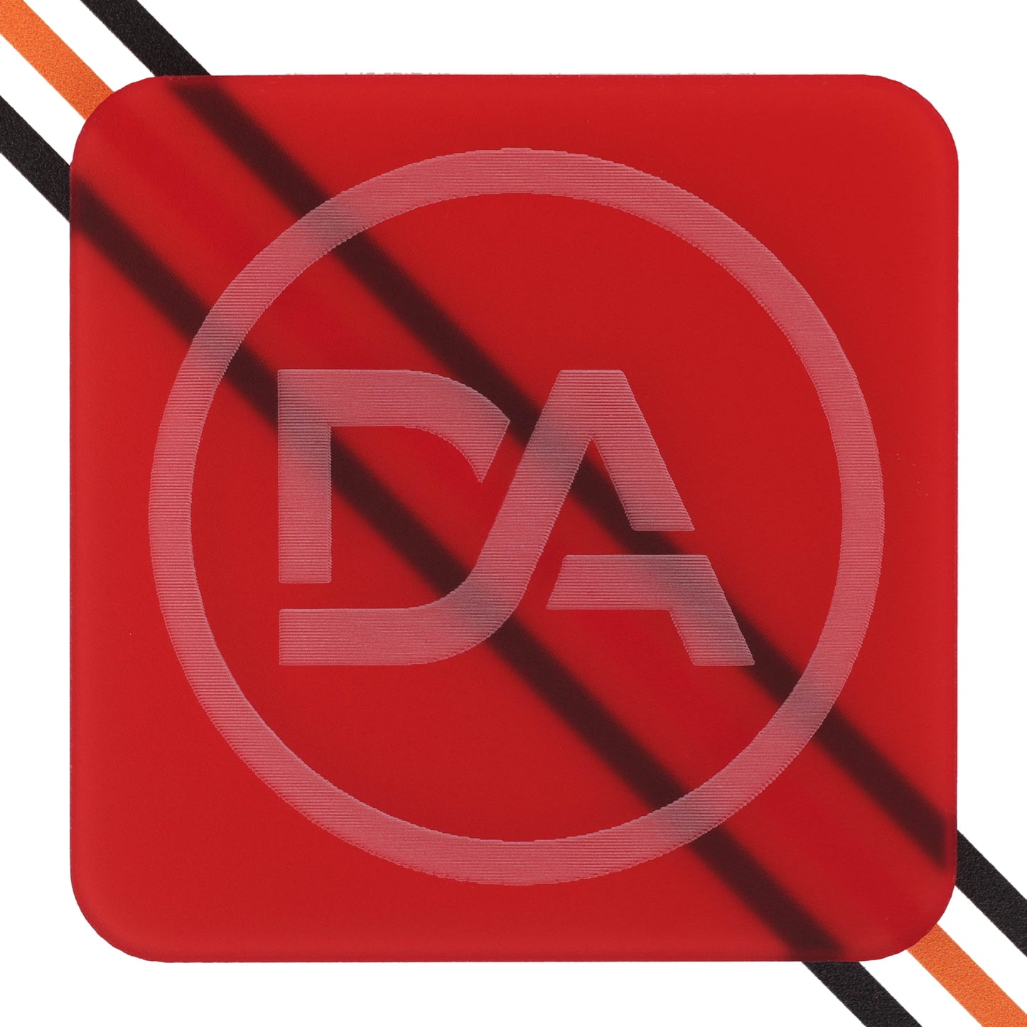 Cardinal red frosted acrylic sheet with bold matte texture