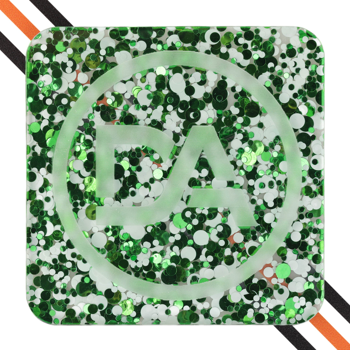 Clear acrylic sheet with bright green dots for lucky clover theme