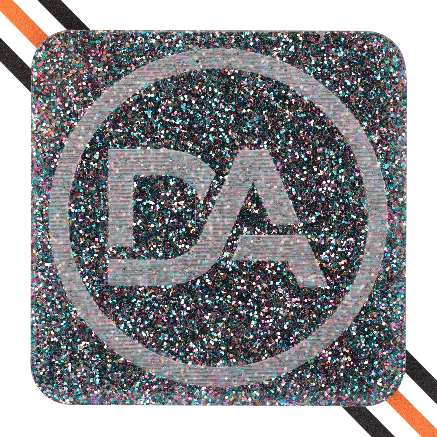 Black glitter acrylic sheet with starry deep space sparkle