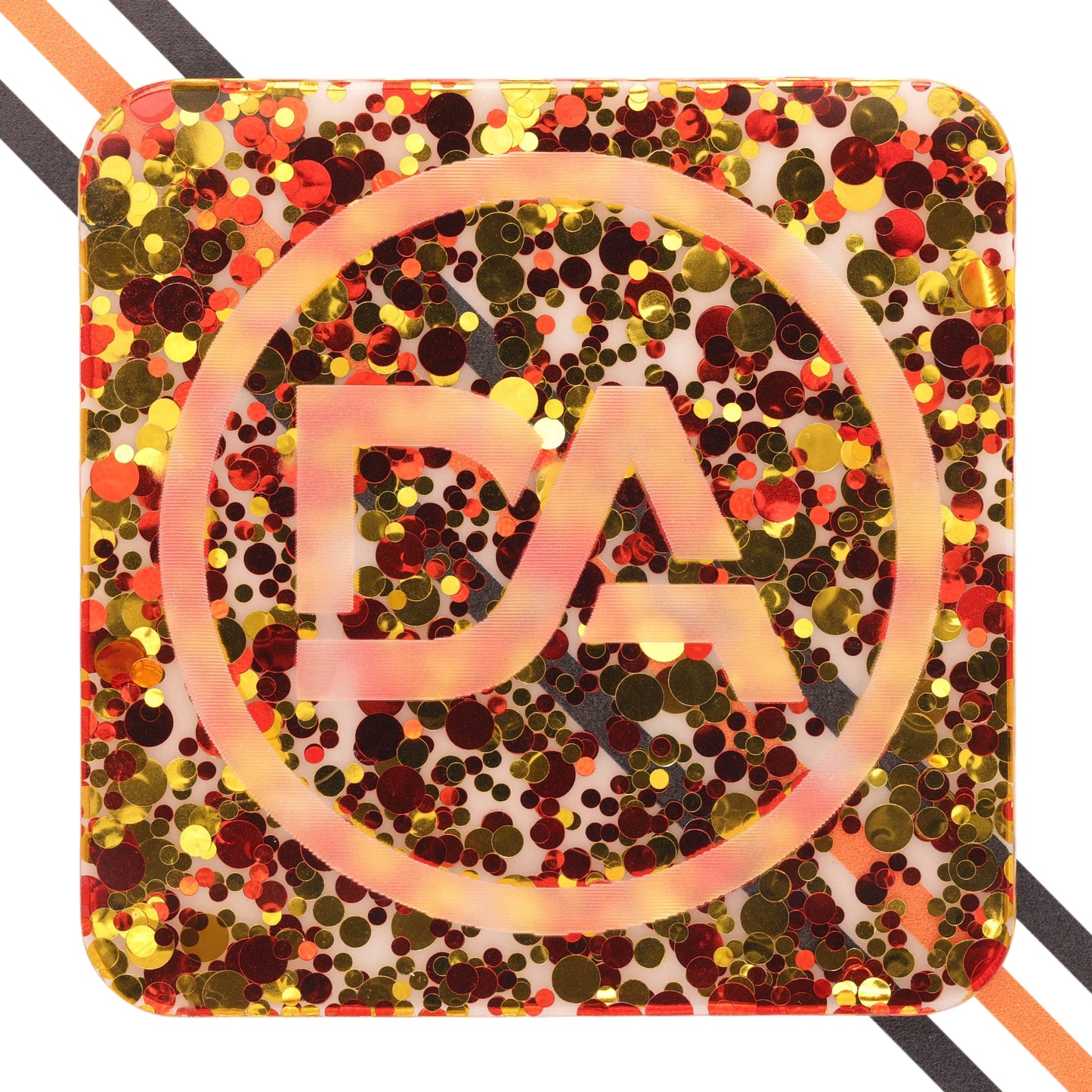 Clear acrylic sheet with warm-toned polka dots for fall designs