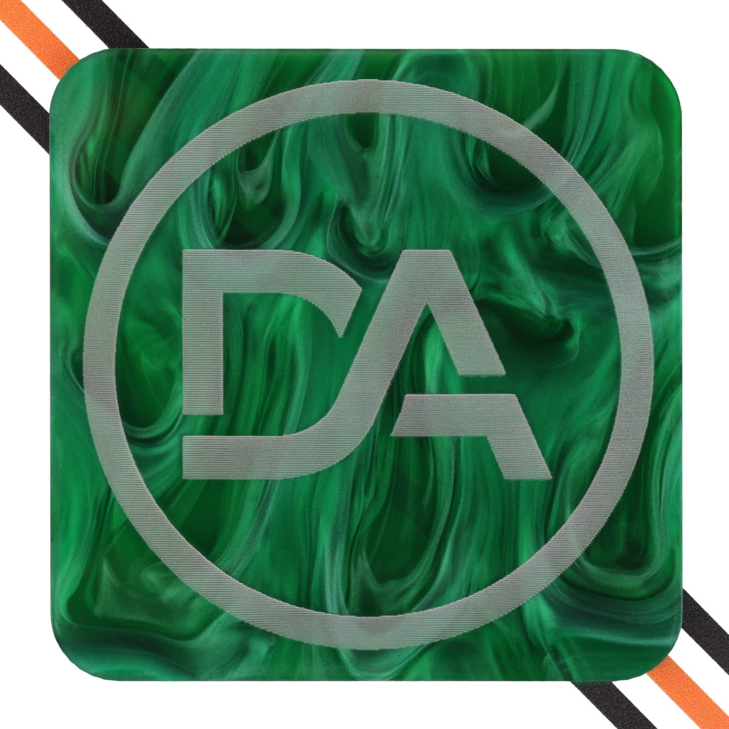 Green and white marble acrylic sheet with natural stone-like swirls