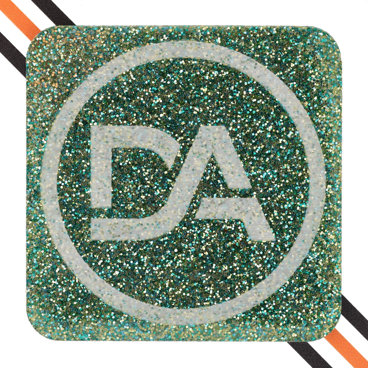 Bold Irish green glitter acrylic sheet with festive sparkle