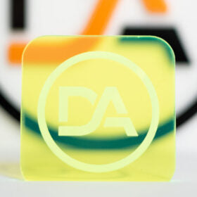 Bright green fluorescent acrylic sheet with glowing clarity