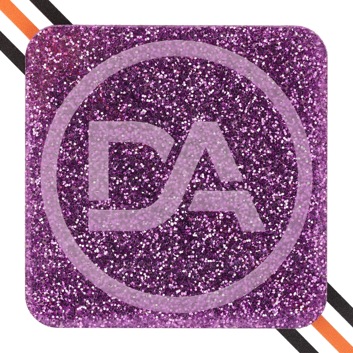 Purple acrylic sheet filled with glittery shimmer