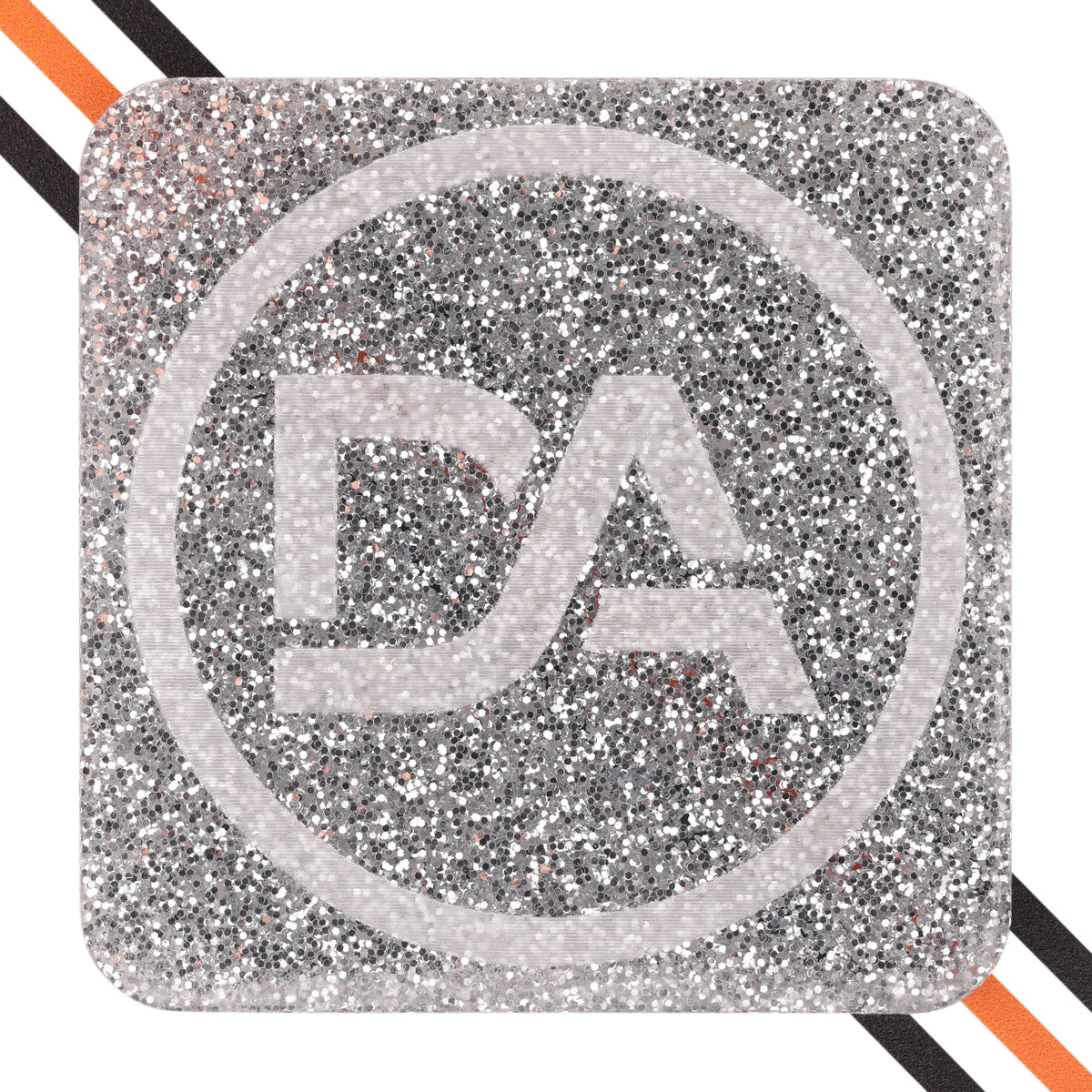 Silver glitter acrylic sheet with shiny speckled surface