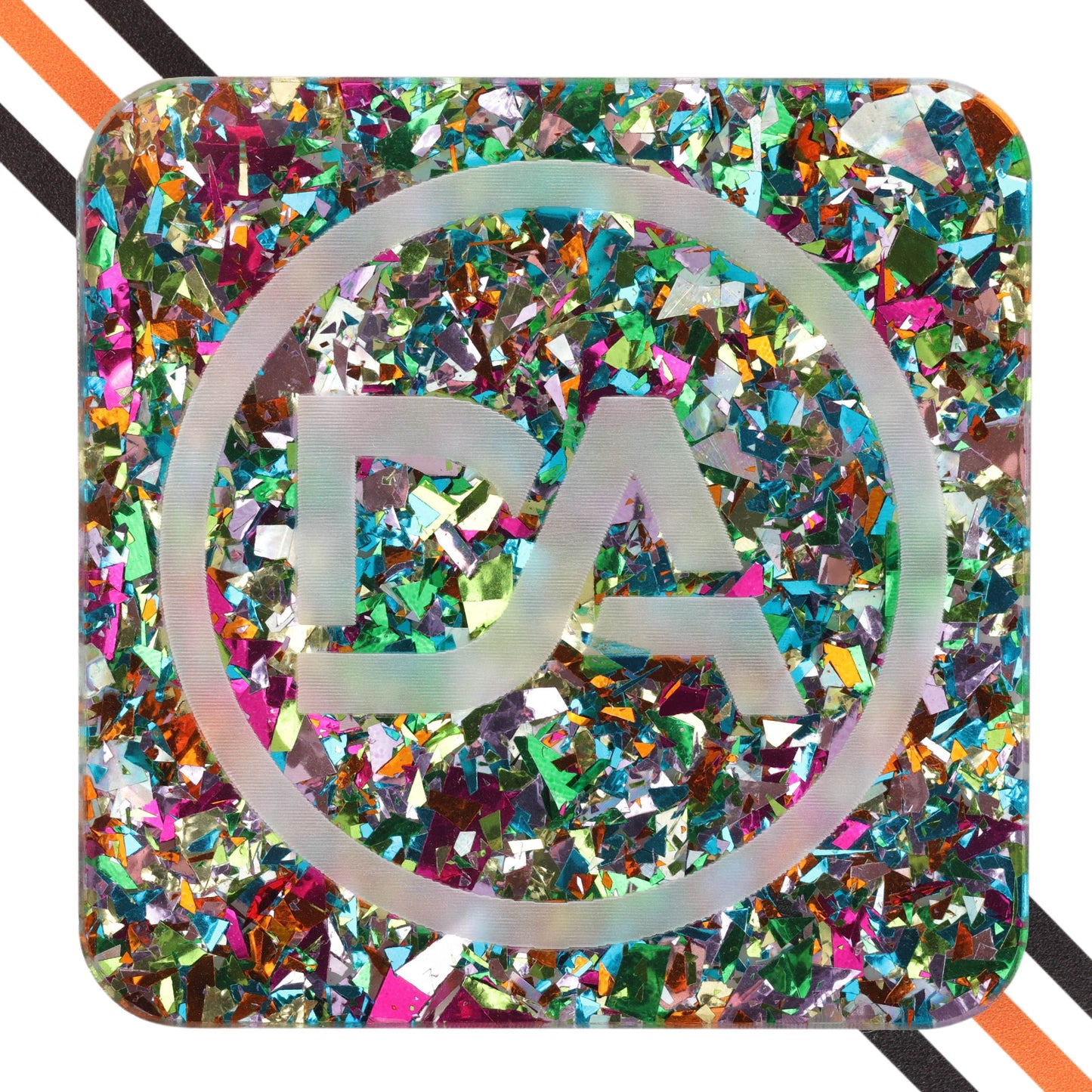 5/32" clear acrylic sheet with embedded metallic silver confetti