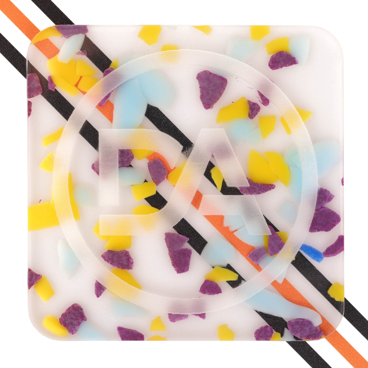 Vibrant acrylic sheet with multicolor tropical shard mix